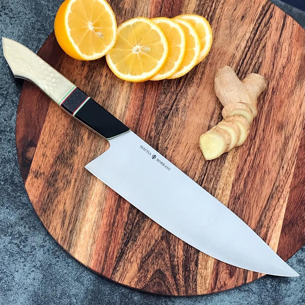 2 Custom Made Chef / Kitchen Small Prep Knives With Spectacular Karelian  Birch Scales AND Karelian Birch CHEESEBOARD INCLUDED 